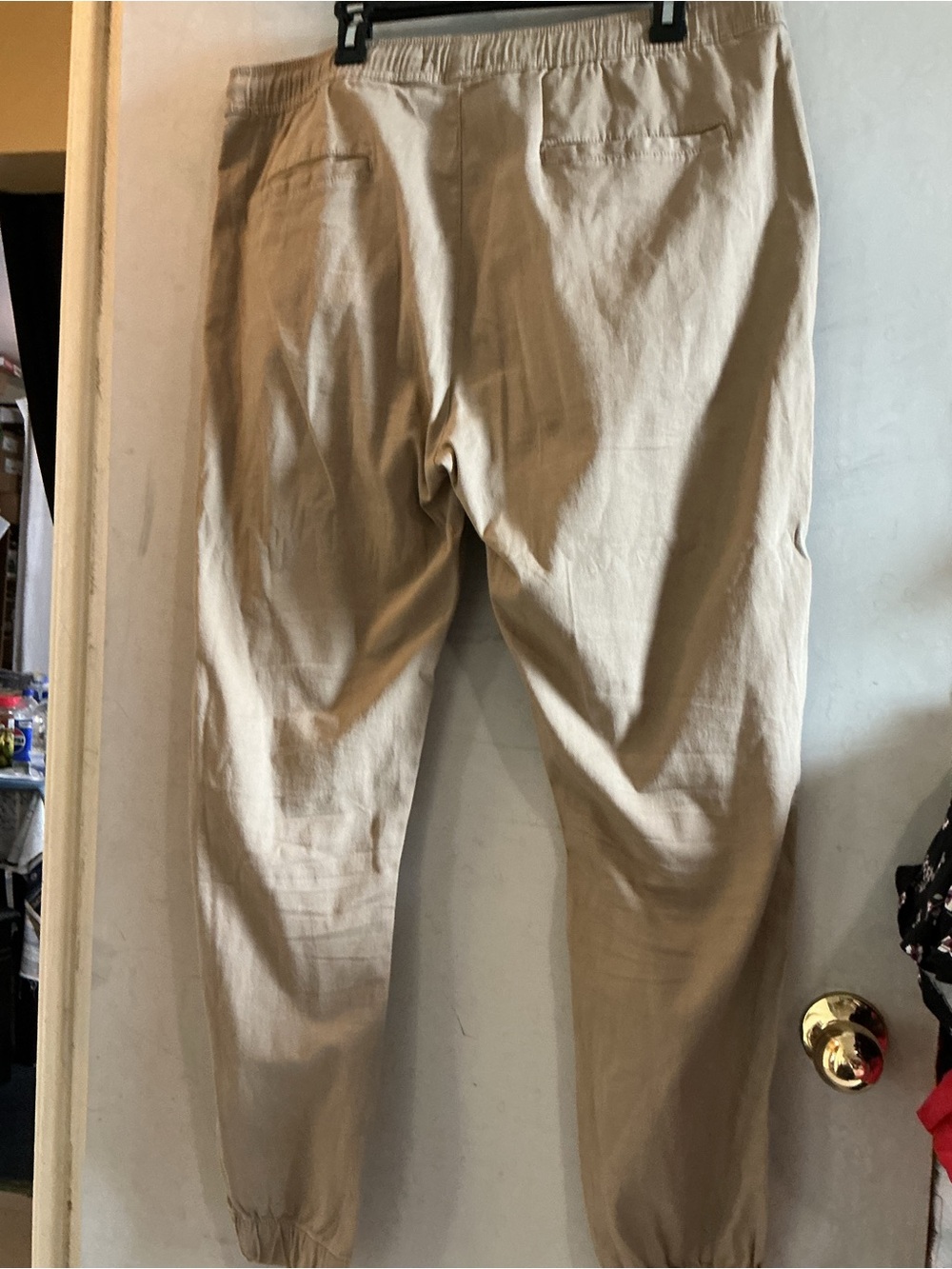 Men's Khaki Jogger Pants - Casual Drawstring Trousers - Picture 8 of 8